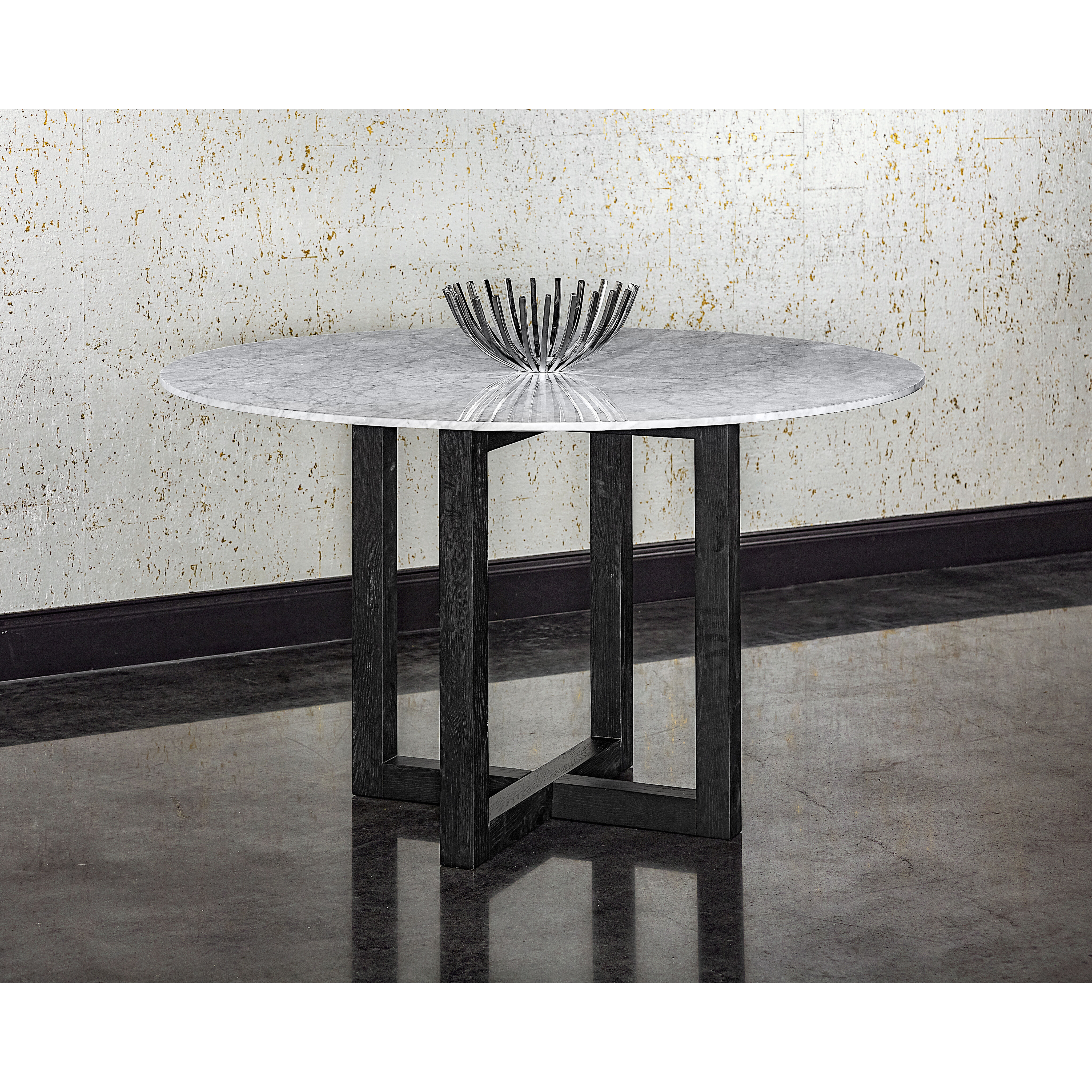 Zola 51.25 X 30 inch White / Black Dining Table